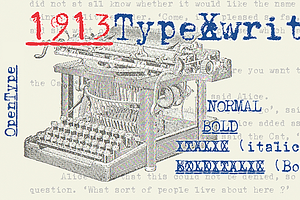 1913 Typewriter Set (4 styles), a Slab Serif Font by GLC Foundry
