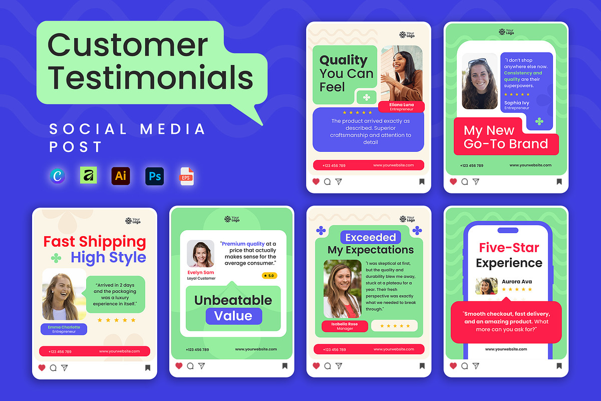 Customer Testimonials - Social Media, a Social Media Template by Jiwstudio (Photo 1 of 5)