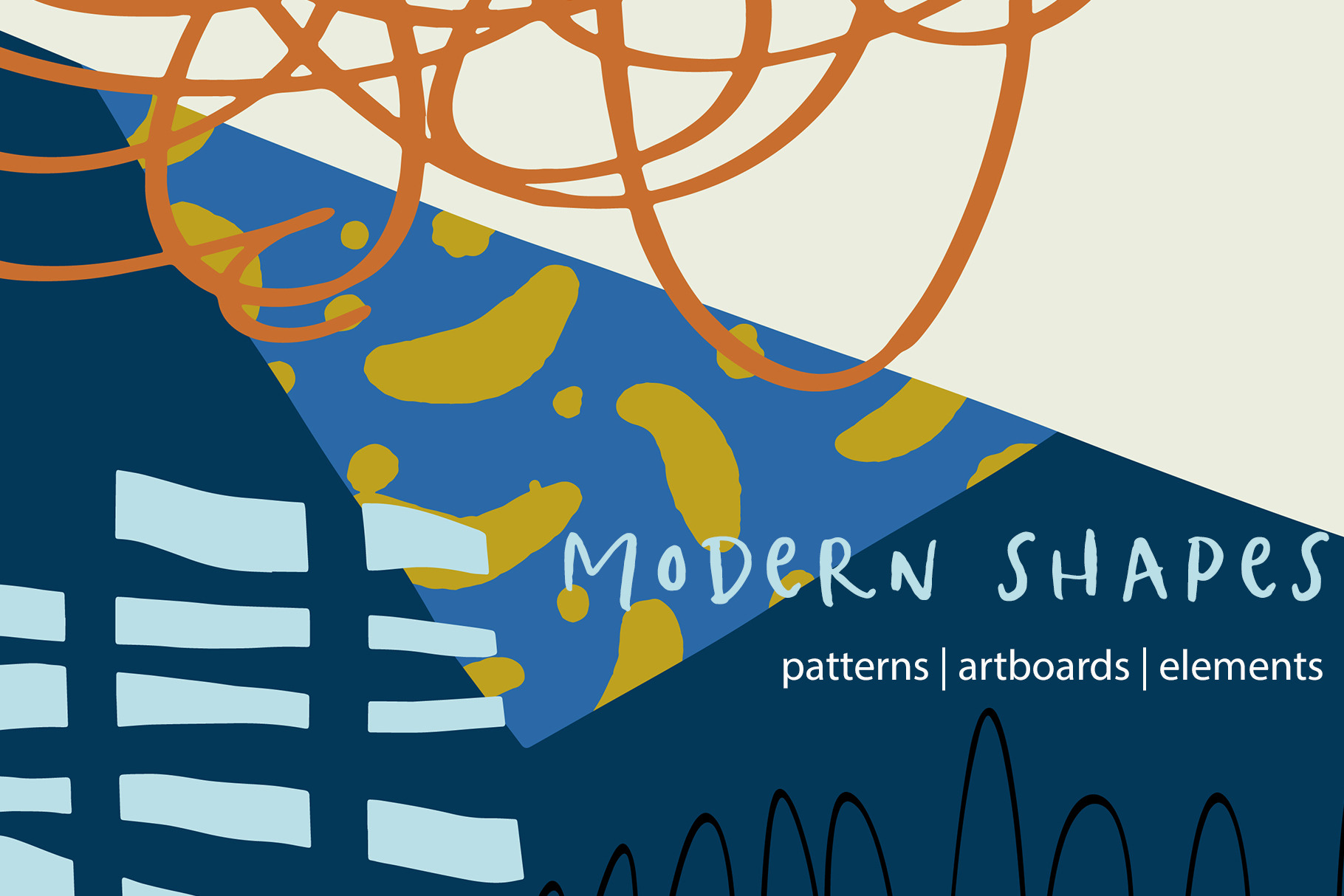 Modern Shapes Patterns & Artboards, a Pattern Graphic by Sweet Fig