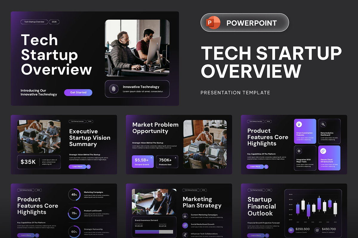 Tech Startup Overview, a Presentation Template by Sixtemp (Photo 1 of 3)