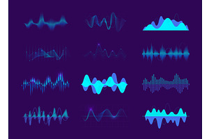 Colorful sound waves. Music rhythm, a Graphic by Frogella