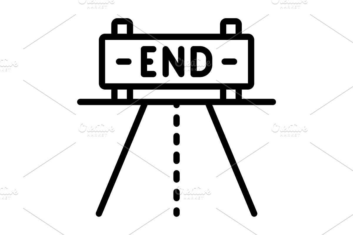 End ending black icon, an Outline Icon by Creative priyanka