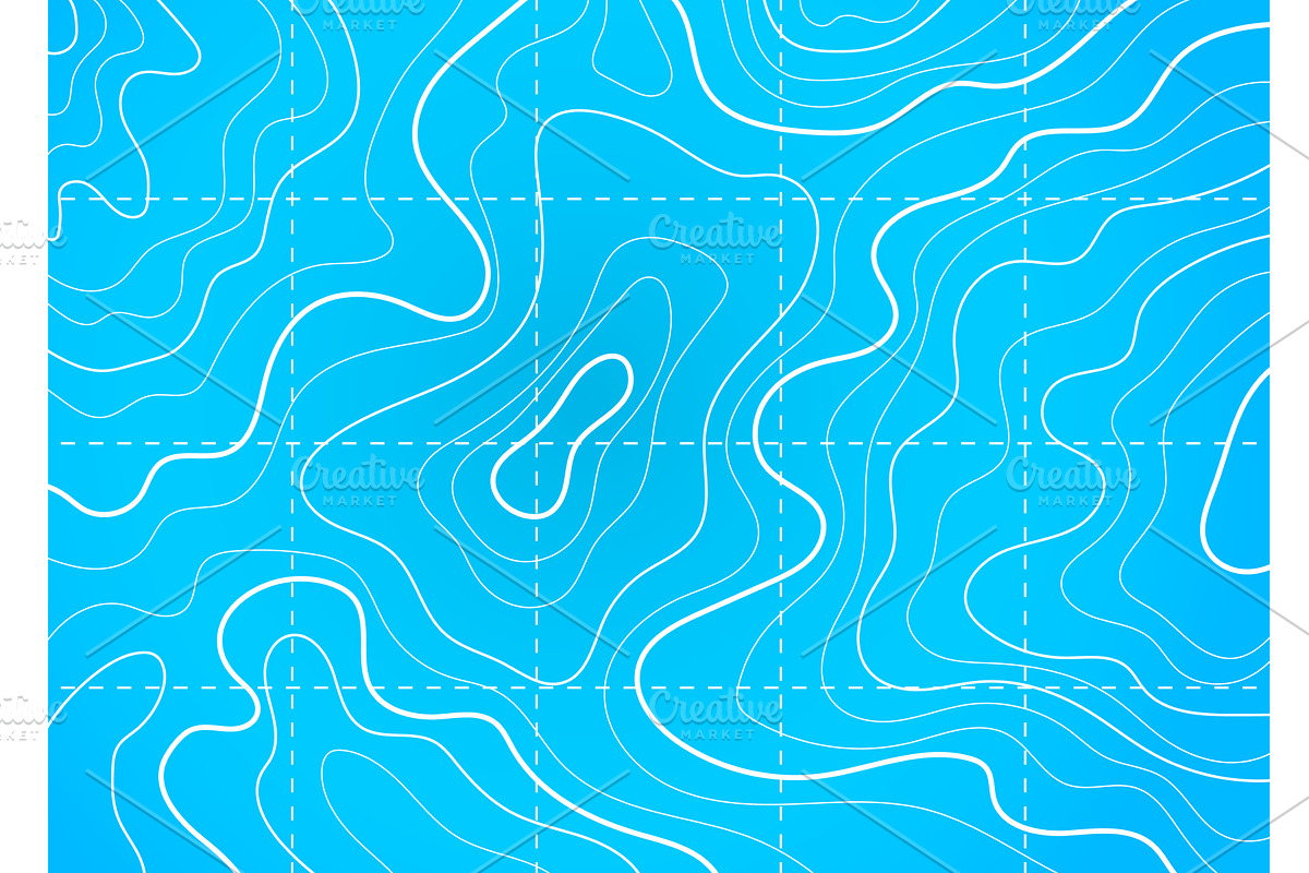 Ocean and sea topographic map, a Texture Illustration by Buch&Bee