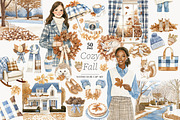 Fall Clipart | Cozy Autumn Elegant, a Seasonal Illustration by GlamArtZhanna (Thumbnail 1 of 8)