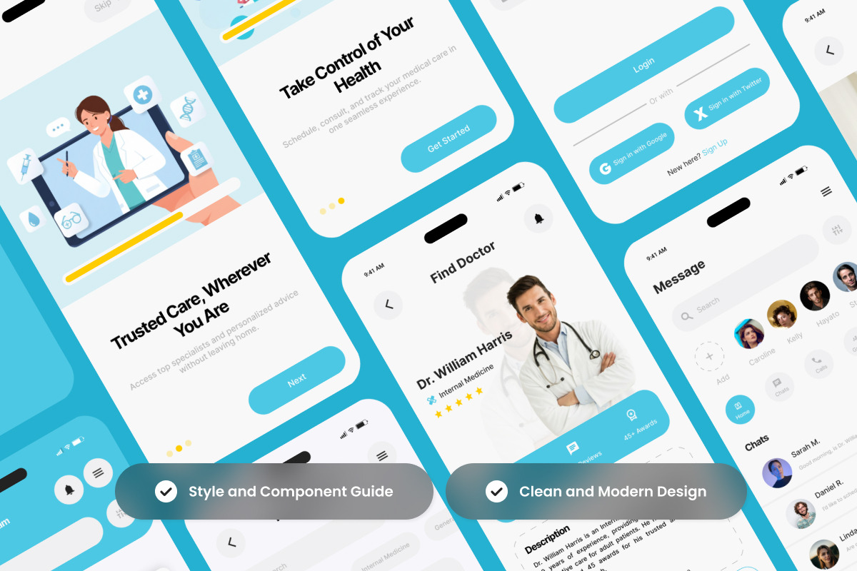 Healvora - Online Doctor App Design, an App Template by productype1 (Photo 3 of 5)