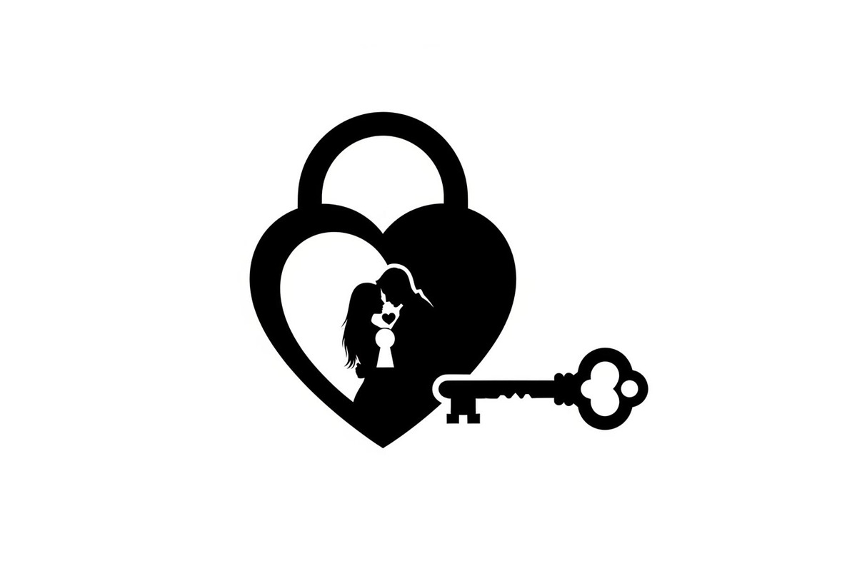 Heart Lock and Key Silhouette Icons, an Illustration by Designer_Momina (Photo 18 of 51)