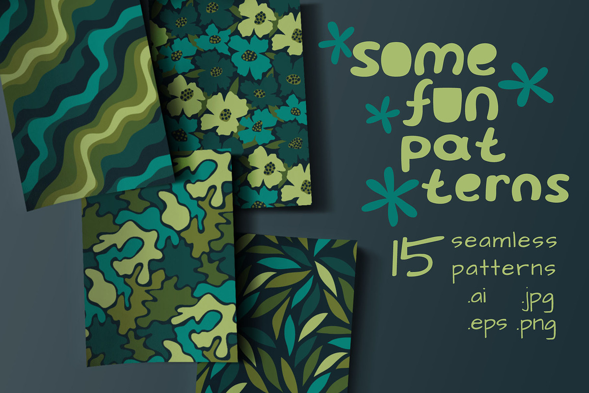 15 seamless patterns, a Pattern Graphic by pineart (Photo 1 of 5)