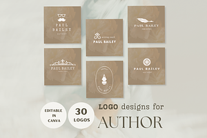 Editable logo template for author