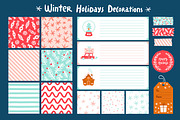 Winter holidays decorations set, a Pattern Graphic by Stolenpencil (Thumbnail 1 of 4)