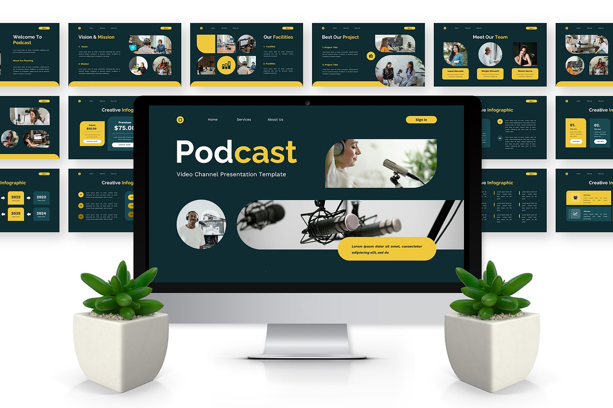Podcast - Video Channel Keynote, a Presentation Template by Deepslide Studio (Photo 2 of 6)