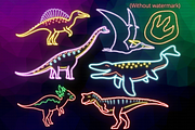 Neon Dinosaur PNG Clipart, an Education Illustration by Lenninator Digital (Thumbnail 6 of 7)