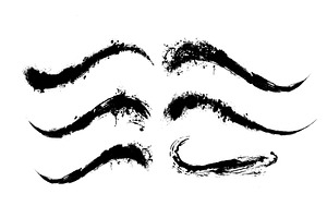 Black brush stroke set. ink black, an Illustration by Nenahliadava Design