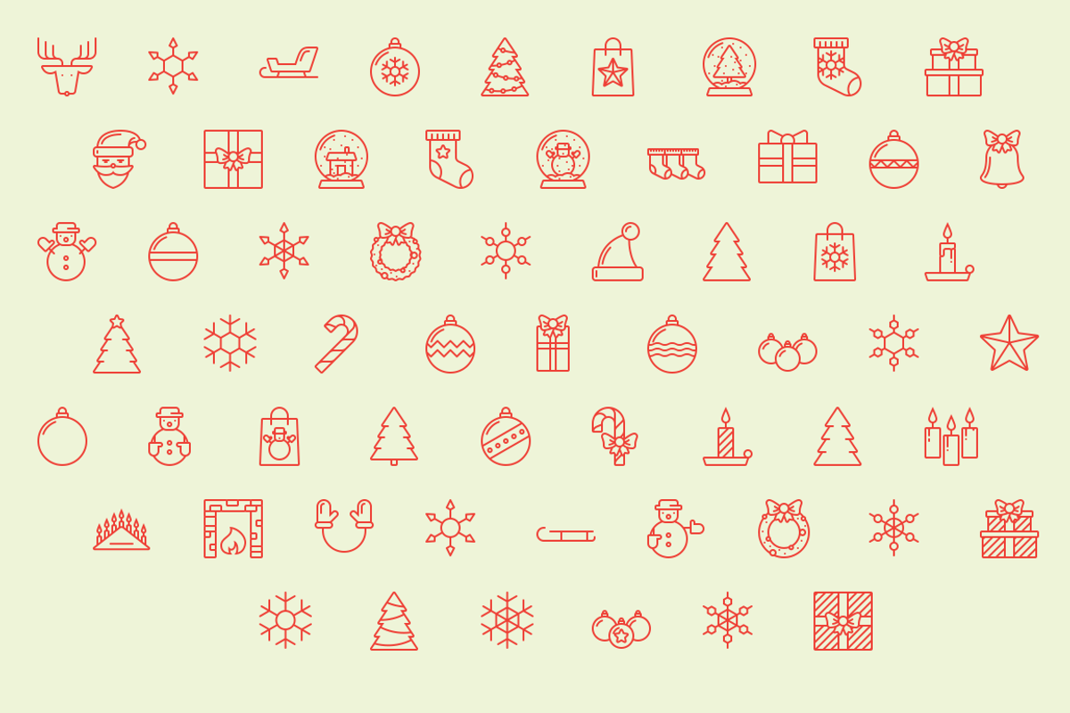 Sale: Christmas Line Icons + Bonus! preview 4