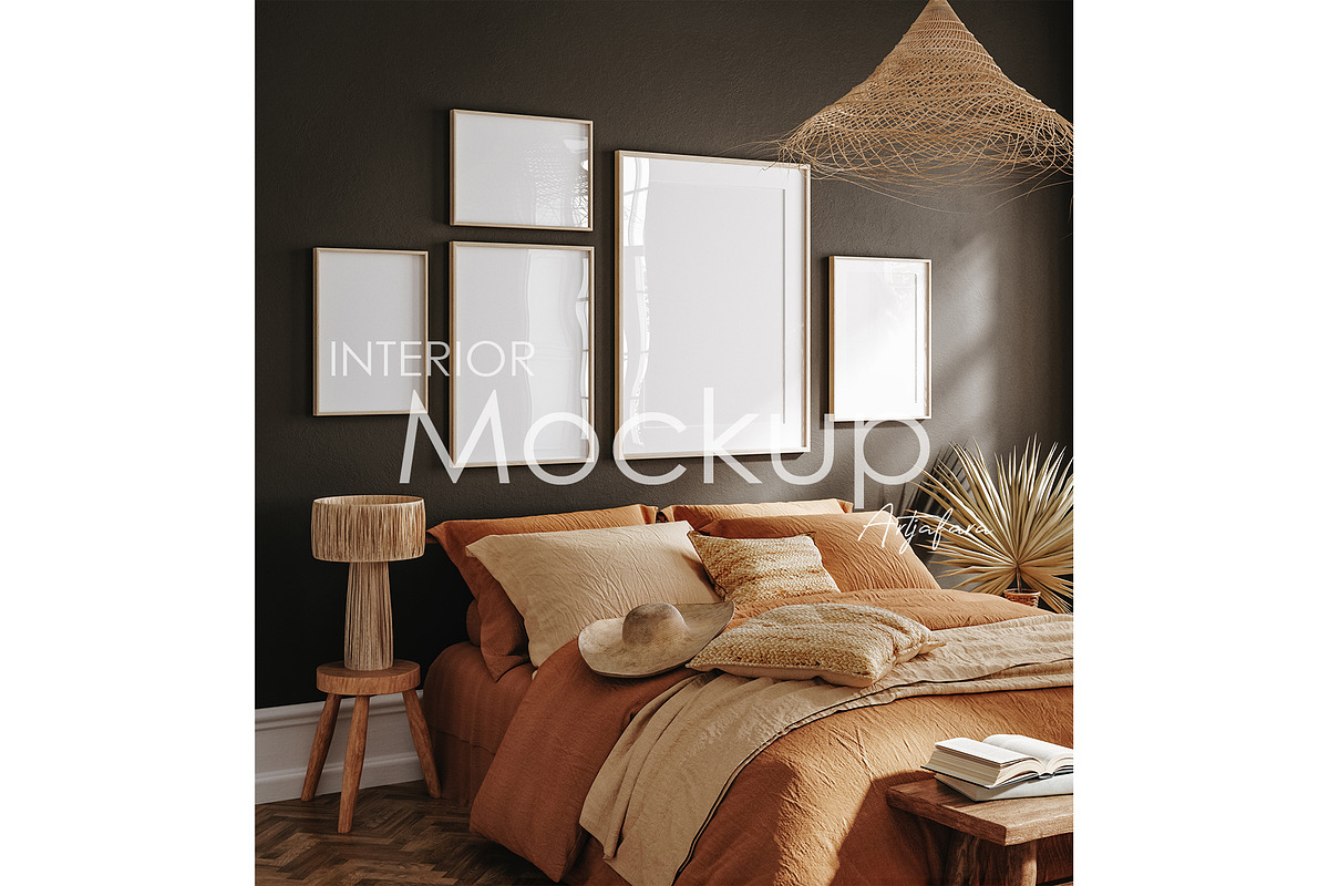 Frame mockup in home interior, a Print Template by Artjafara
