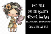 Spring Girl Whimsical Clipart, a Person Illustration by Designking (Thumbnail 4 of 5)
