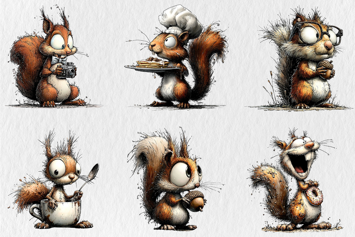 Funny Quirky Squirrel Clipart, an Animal Illustration by Rose Art (Photo 4 of 6)