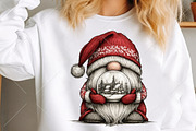 Whimsical Christmas Gnome Clipart, a Seasonal Illustration by Canvas Craft (Thumbnail 5 of 10)