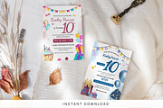 10th Birthday Invitation Canva Temp, an Invitation Template by Snapybiz (Thumbnail 1 of 10)