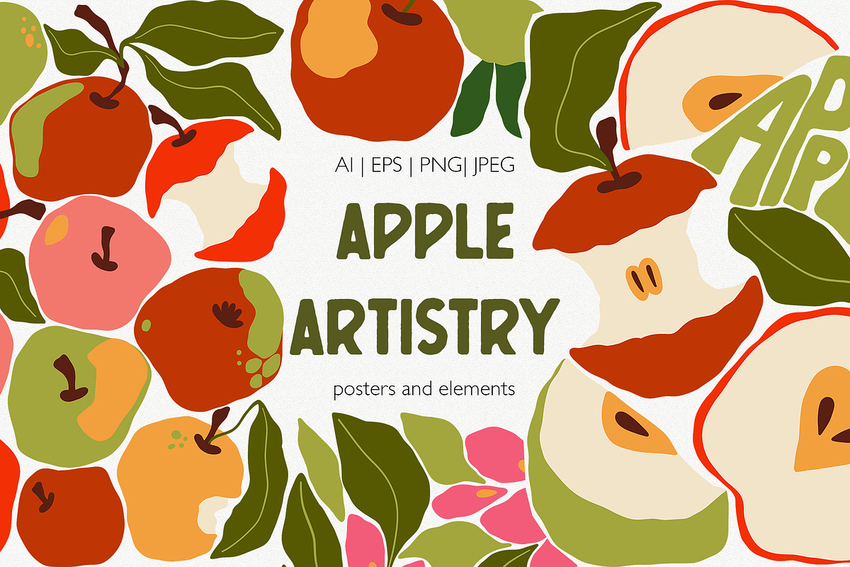 Apple Market Vector set, a Food Illustration by ArtPavo (Photo 1 of 7)
