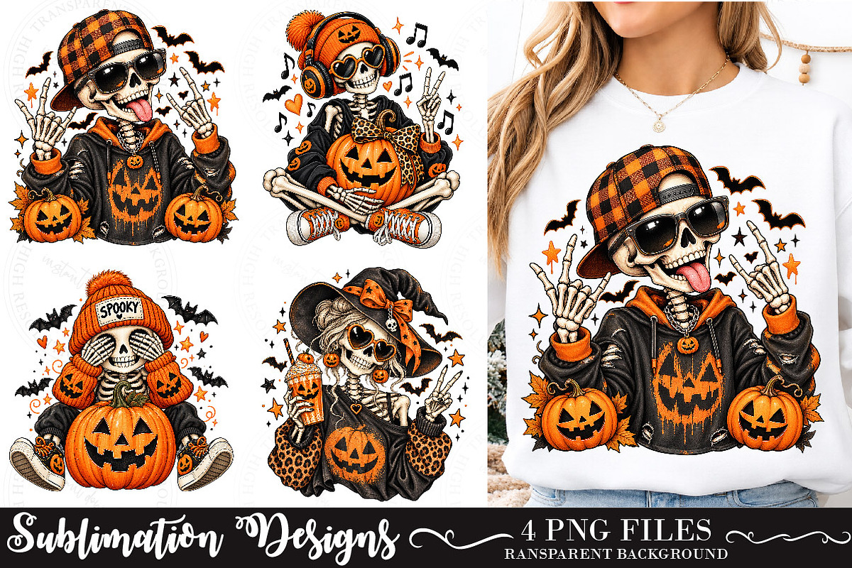 Trending Halloween Skeleton PNG, a Work Illustration by SinaCreation (Photo 1 of 6)