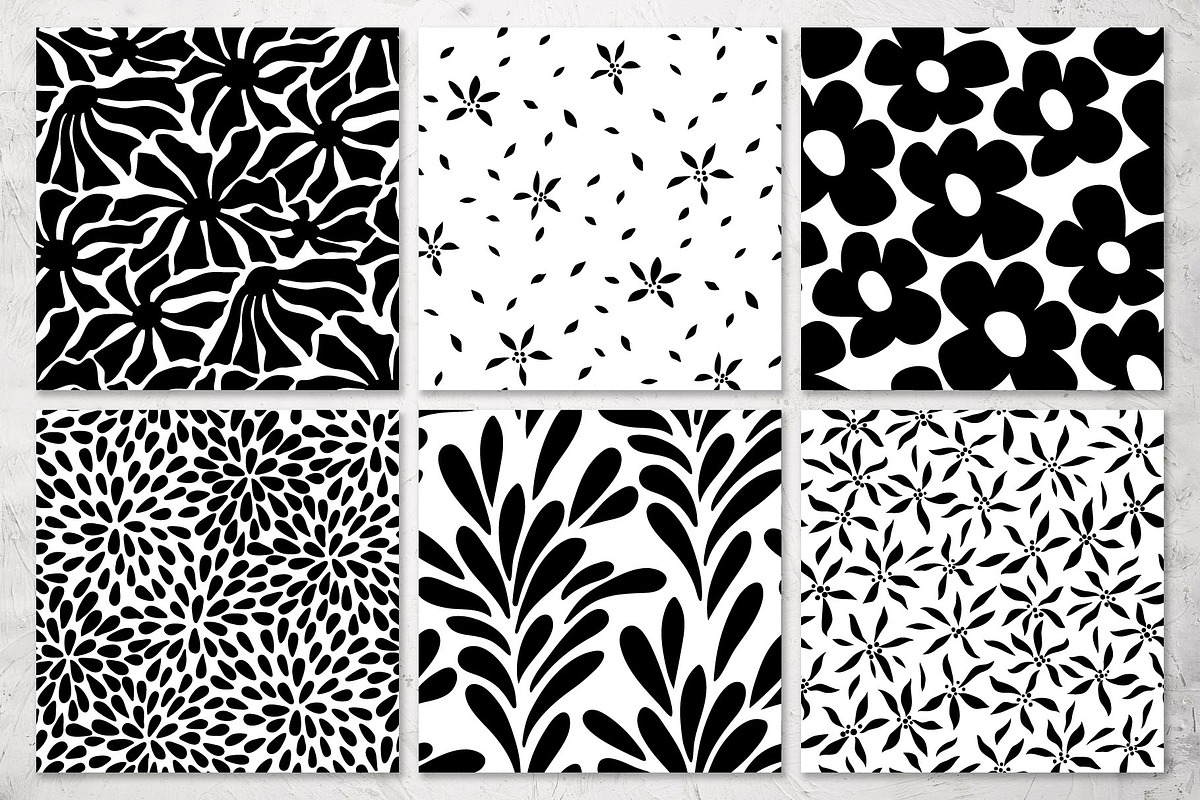 Black And White Floral Patterns, a Pattern Graphic by pineart (Photo 7 of 7)