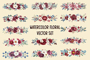 Burgundy Floral Clipart Set, an Illustration by Designer_Momina (Thumbnail 1 of 16)