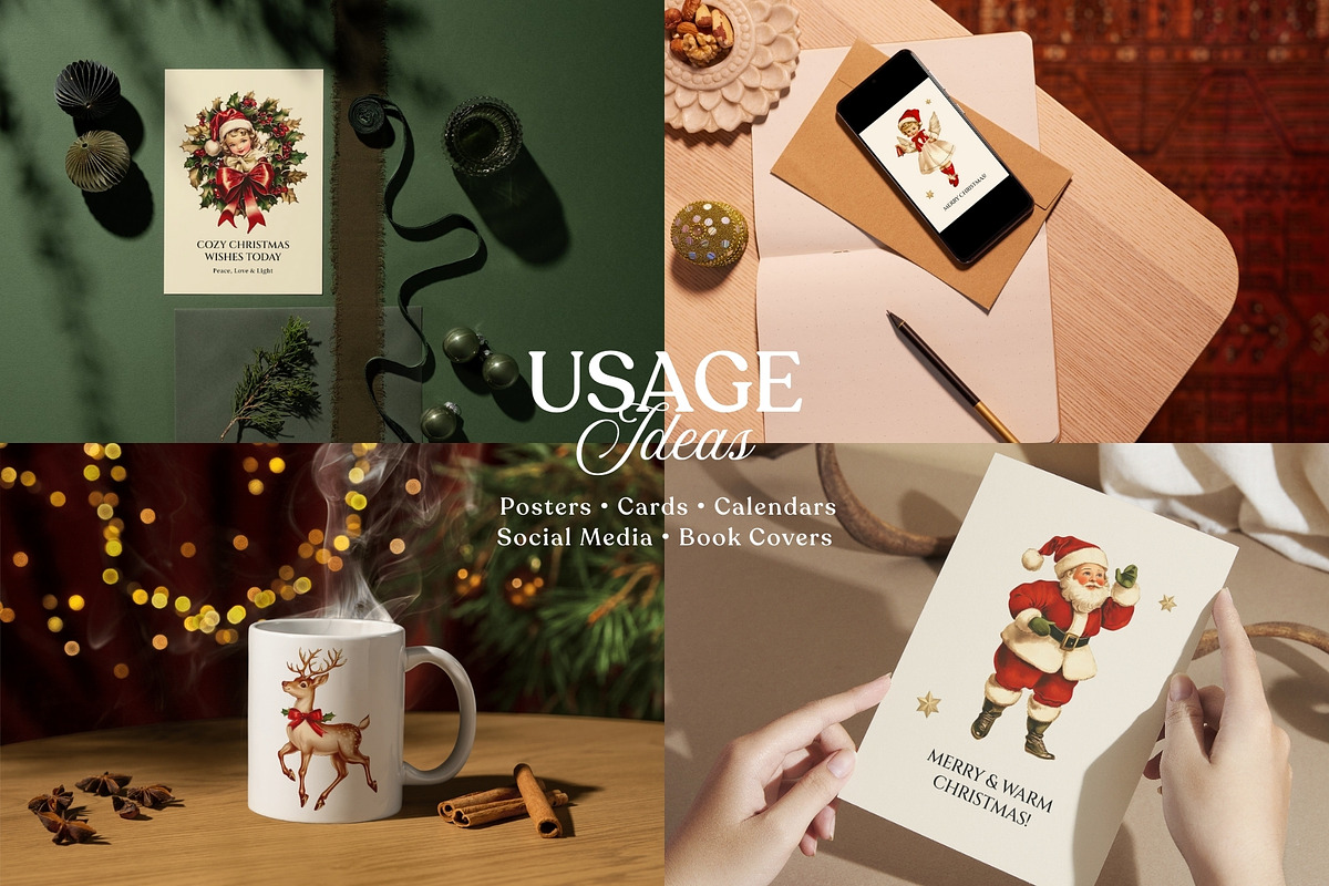 Vintage Christmas Collage Elements, an Object Graphic by Design Alchemy Studio (Photo 9 of 10)