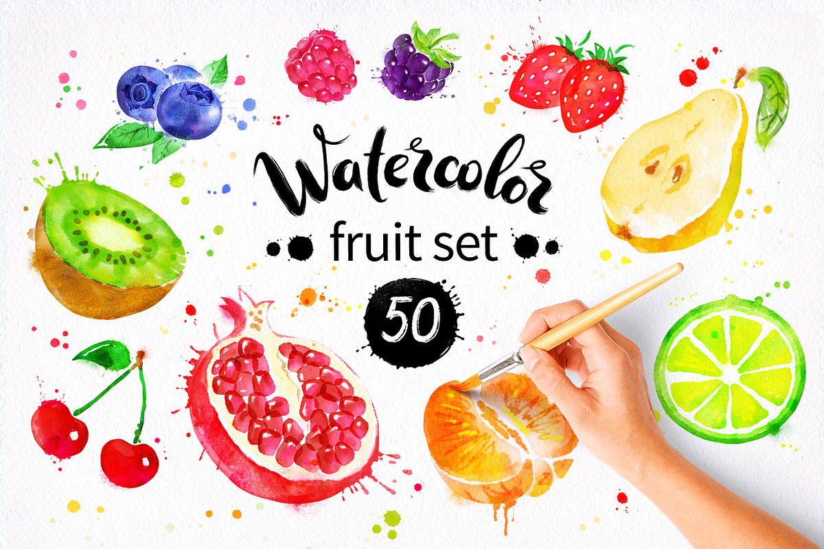 Fruit Watercolor Collection, an Object Graphic by Sonya Illustrations (Photo 1 of 7)