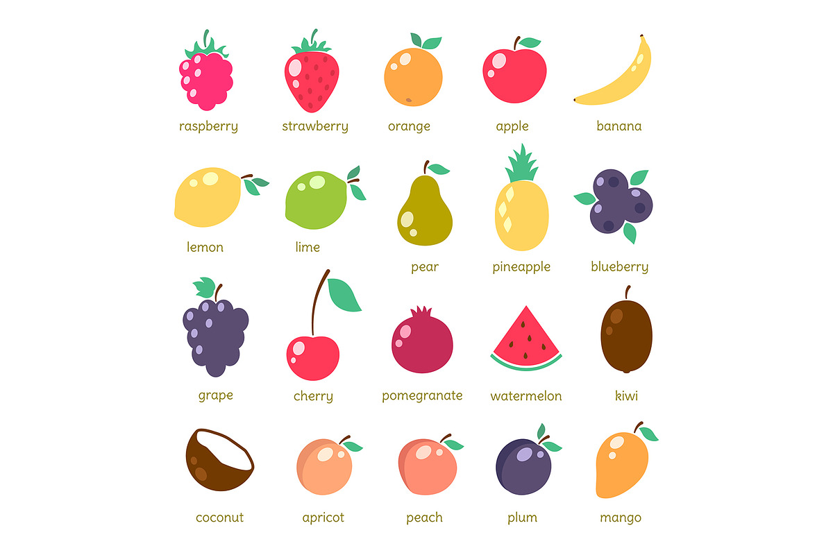 Fruits simple illustration, an Illustration by Cmeree (Photo 2 of 2)