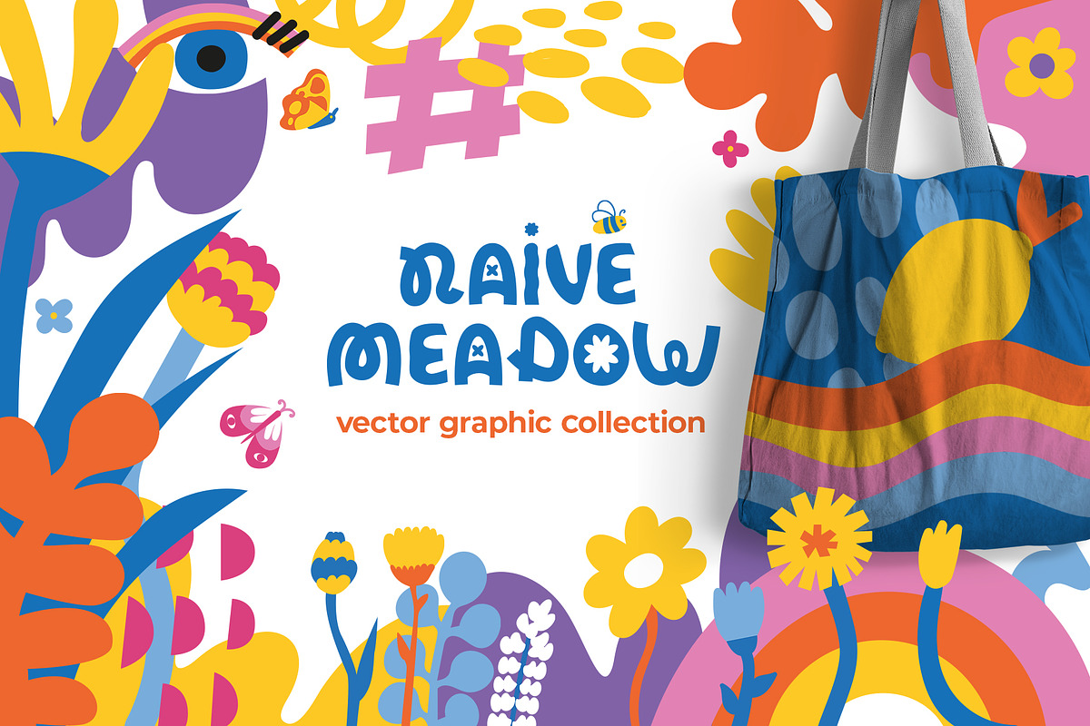 Naive meadow. Vector elements, a Decorative Illustration by Oliana Moroz (Photo 1 of 20)