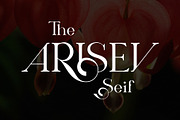 ARISEV Unique Serif Typeface, a Serif Font by yaqublekker (Thumbnail 1 of 10)