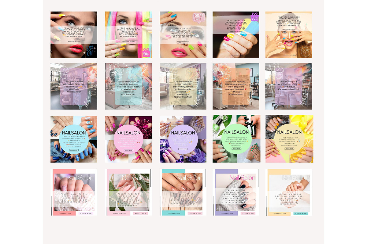 30 Nail Art Studio Social Media Post, a Social Media Template by Cute Little Workshop (Photo 4 of 5)
