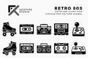 Retro 80s Icon Collection, a Solid Icon by Akatype Studio (Thumbnail 1 of 3)