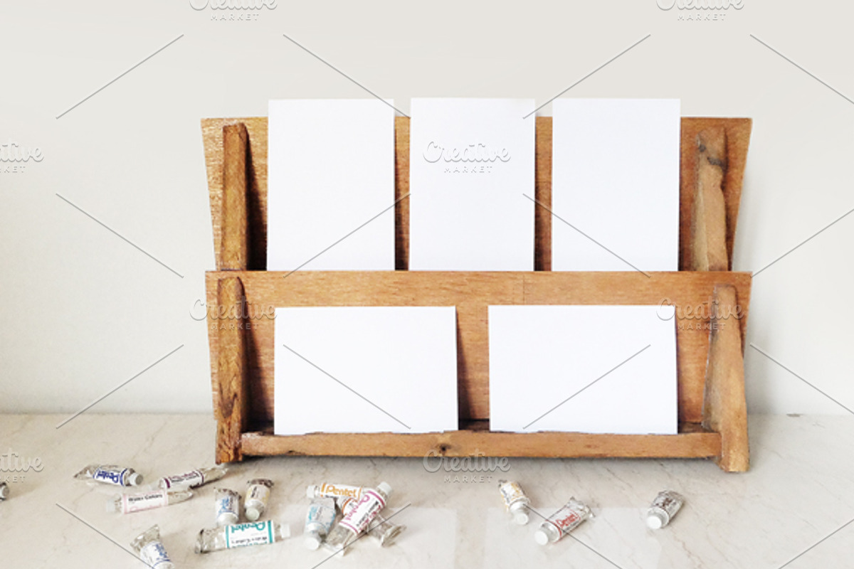 Wood Rack Mockup Styled Stock Photo, a Presentation Template by littleprince
