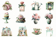Preppy Cottage Clipart Vintage Garde, an Illustration by Designworld (Thumbnail 2 of 5)