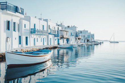 Tranquil waters of Mykonos showcasin, a Photo by Iftikhar Alam