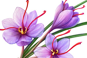 Saffron Crocus Pencil Illustration