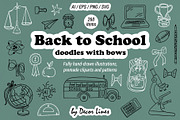 Back To School Doodles With Bows, an Education Illustration by Decor Lines (Thumbnail 1 of 16)
