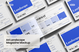 A4 Landscape Magazine Mockup