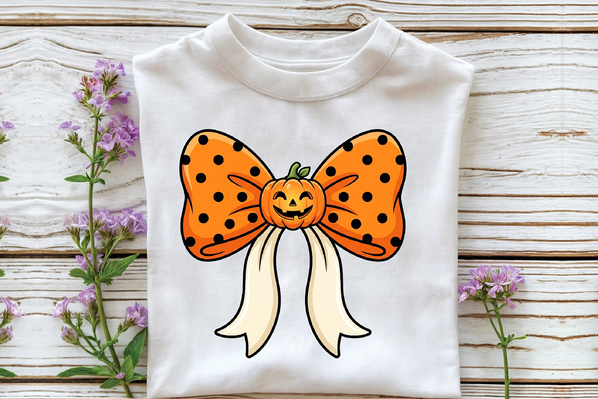 Halloween Bow Pumpkin Ghost PNG, a Work Illustration by CraftArtStudio (Photo 2 of 4)