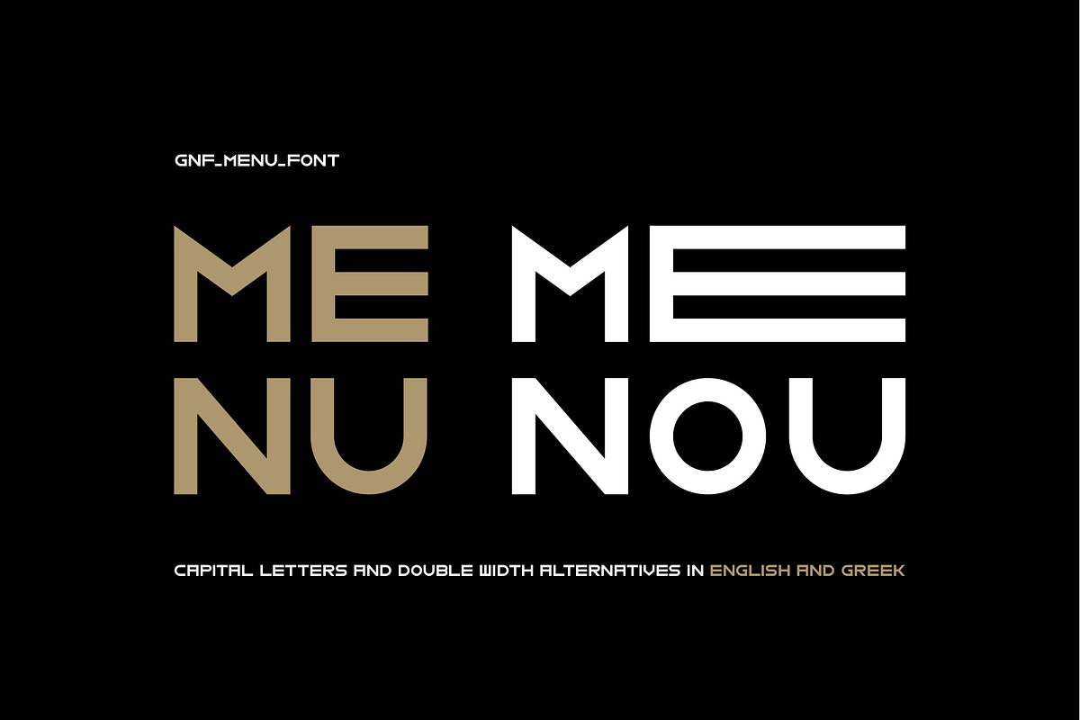 GNF-MENU bold display font