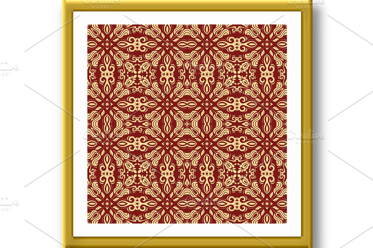 Orient Damask Seamless Vector Red, a Pattern Graphic by FineArtStudio (Photo 2 of 3)
