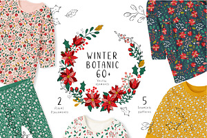 Floral Winter Botanic Clipart