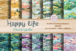 Happy Life Countryside Pattern