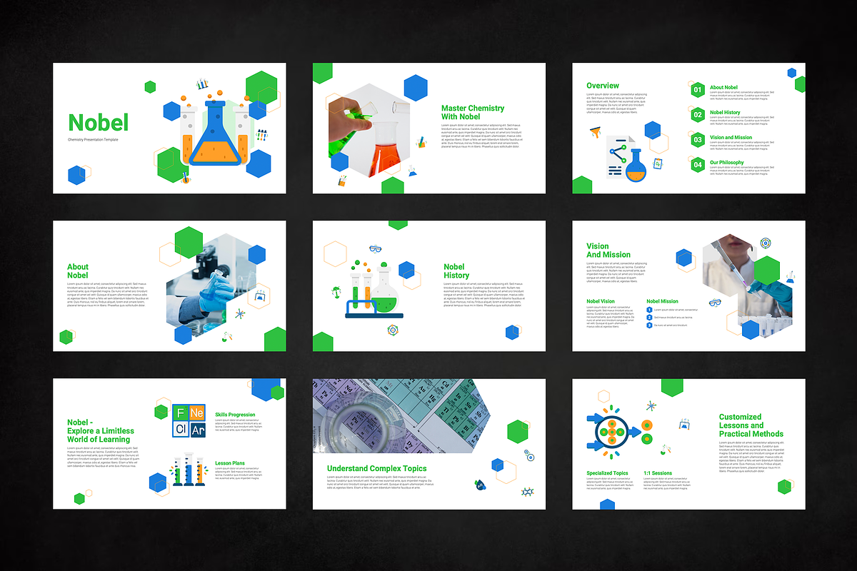 Chemistry PowerPoint Template, a Presentation Template by Flat Icons