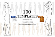 100 Vector Female Fashion Templates, an Education Illustration by Simple Design (Thumbnail 1 of 3)