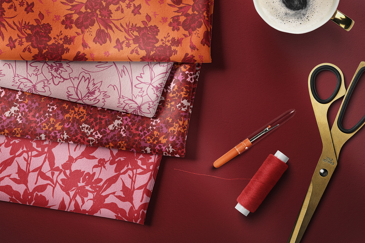 Blooming peony. 4 seamless patterns., a Pattern Graphic by GALAKAM (Photo 6 of 6)