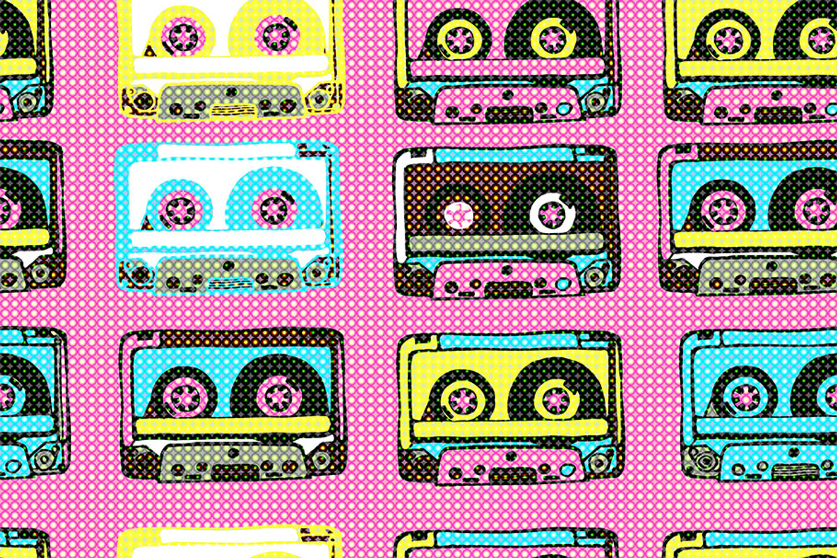 2 Cassettes seamless patterns, a Graphic by Aromeo (Photo 1 of 2)