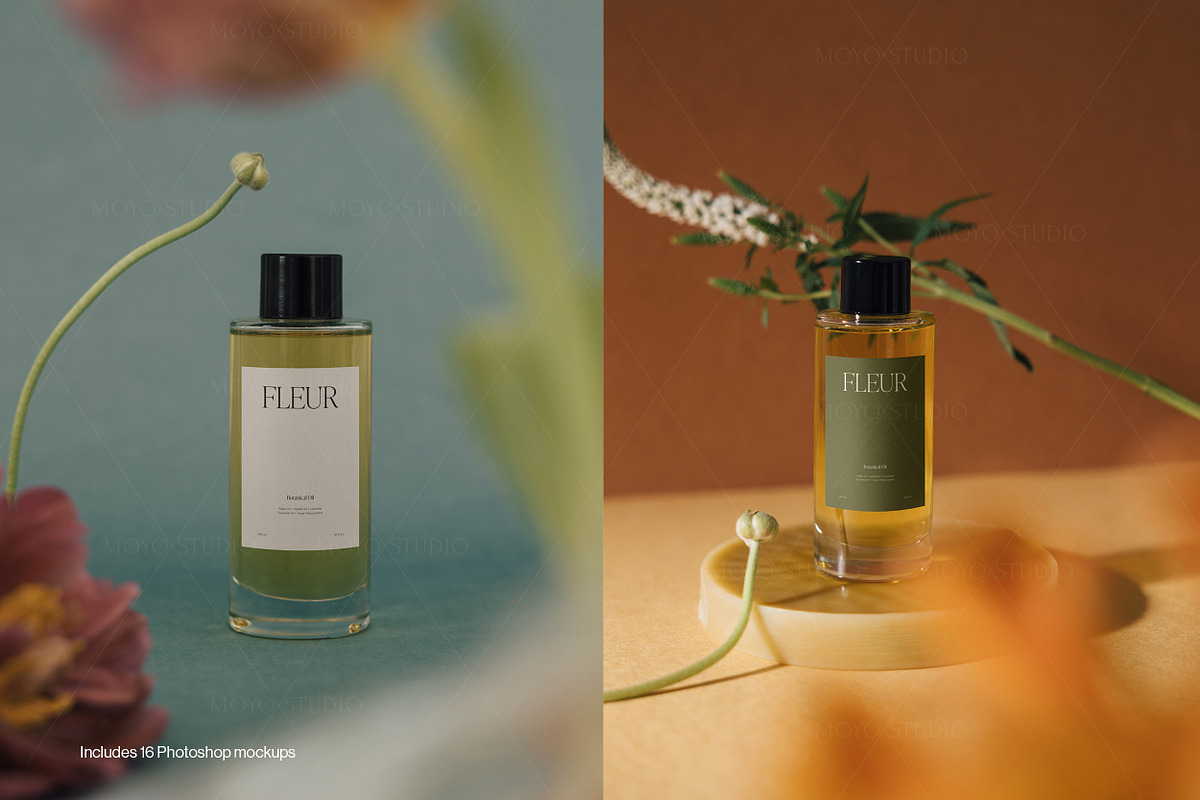 16 Cosmetic Bottle Label Mockups, a Packaging Mockup by Moyo Studio (Photo 10 of 14)