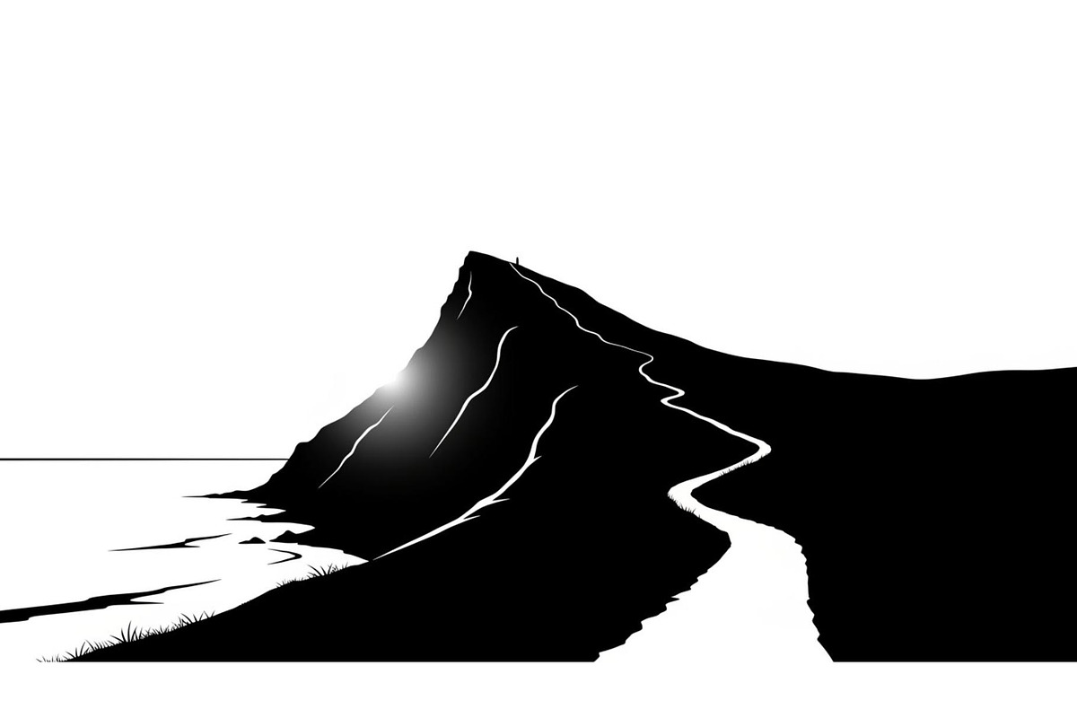 Lighthouse Cliff Silhouette Bundle, a Graphic by hafijul (Photo 6 of 14)
